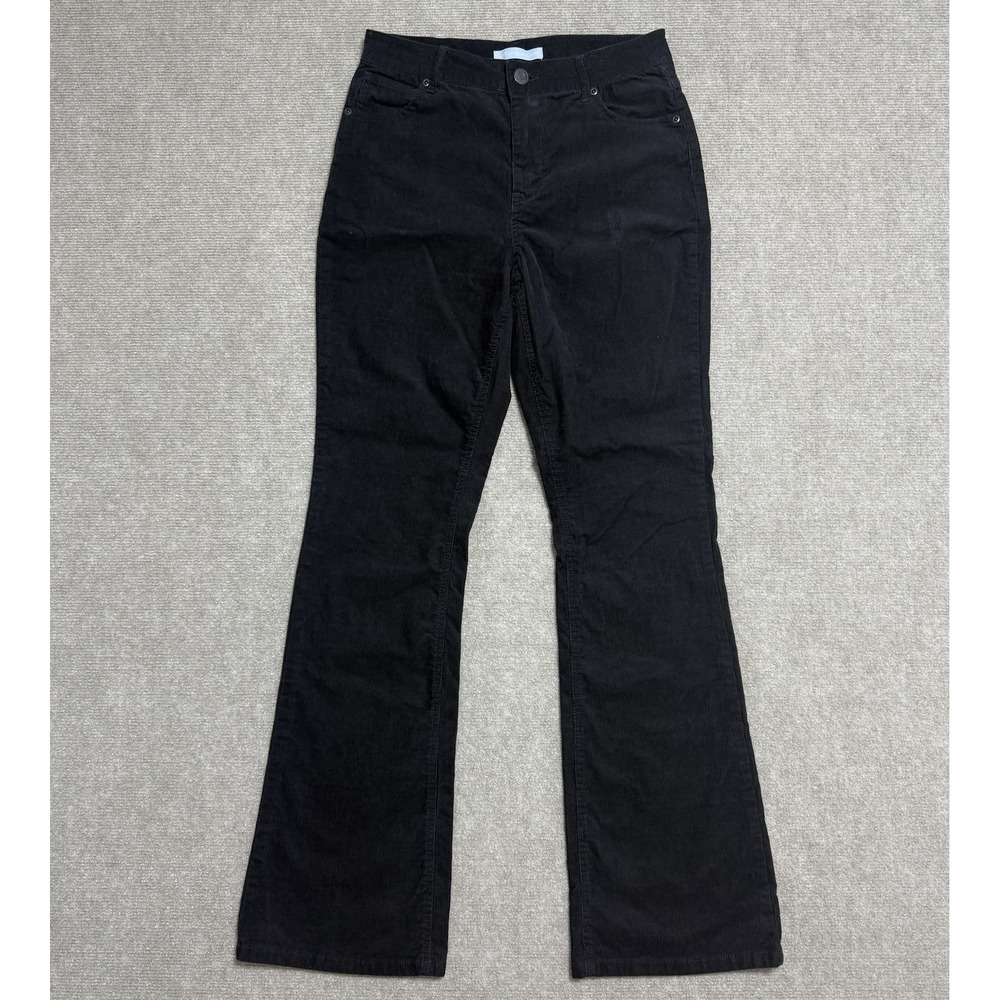 Antonio Melani Pants Womens 8 Black Corduroy Flare Mid Rise Stretch Classic